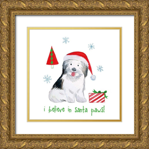 Christmas Critters III Gold Ornate Wood Framed Art Print with Double Matting by Zaman, Farida