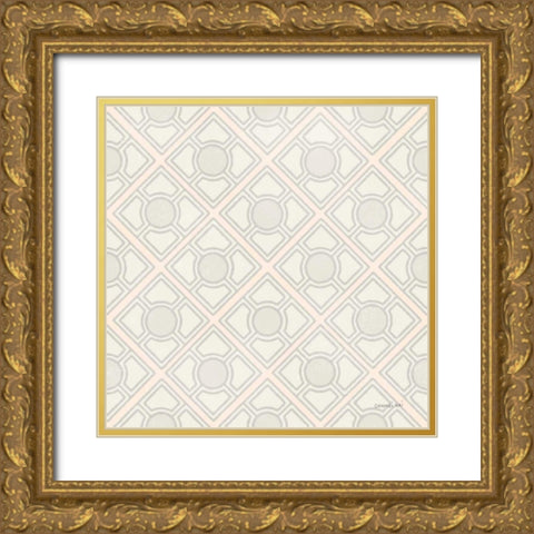 Maison Des Fleurs Pattern IIA Gold Ornate Wood Framed Art Print with Double Matting by Nai, Danhui