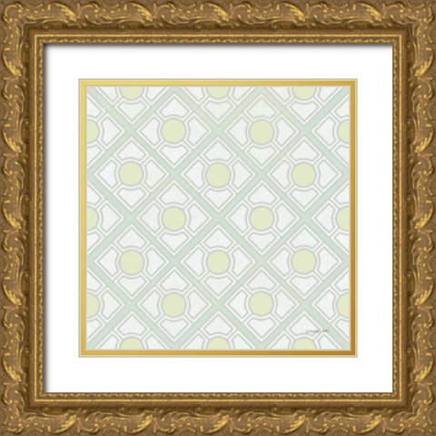 Maison Des Fleurs Pattern IIB Gold Ornate Wood Framed Art Print with Double Matting by Nai, Danhui