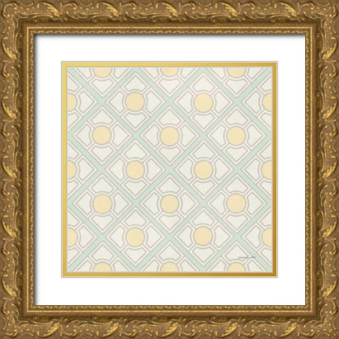 Maison Des Fleurs Pattern IIC Gold Ornate Wood Framed Art Print with Double Matting by Nai, Danhui