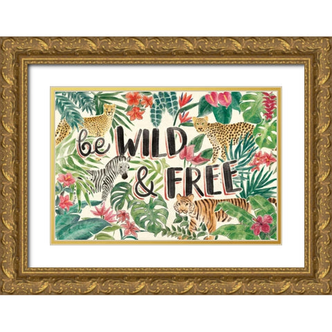 Jungle Vibes I Gold Ornate Wood Framed Art Print with Double Matting by Penner, Janelle