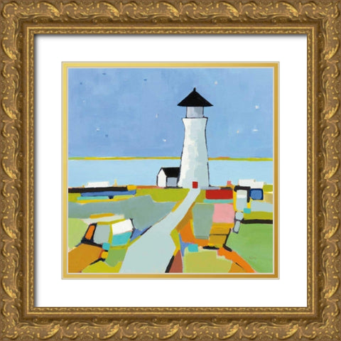 To the Lighthouse Gold Ornate Wood Framed Art Print with Double Matting by Adams, Phyllis