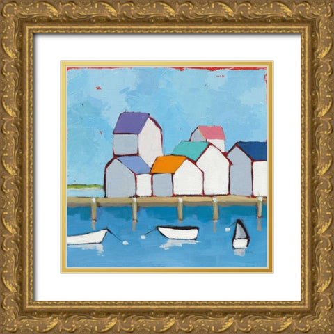 The Wharf Gold Ornate Wood Framed Art Print with Double Matting by Adams, Phyllis