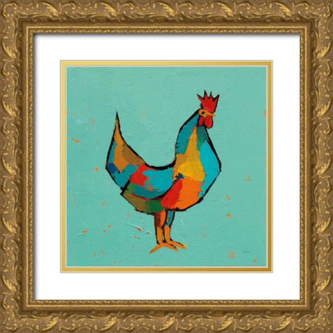 The Strutter Gold Ornate Wood Framed Art Print with Double Matting by Adams, Phyllis