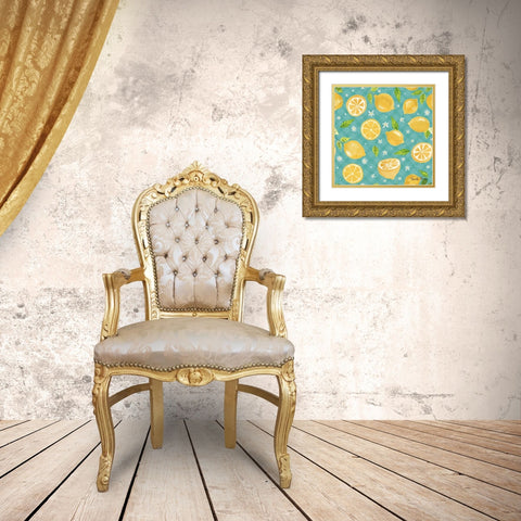 Mellow Yellow Step 01B Gold Ornate Wood Framed Art Print with Double Matting by Zaman, Farida