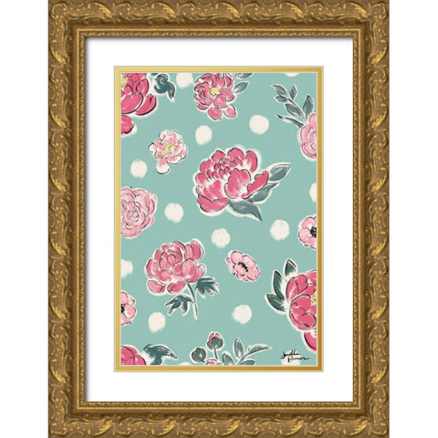 Live in Bloom Step 02C Gold Ornate Wood Framed Art Print with Double Matting by Penner, Janelle