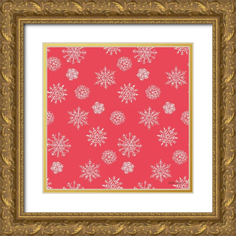 Holiday Paws Step 04C Gold Ornate Wood Framed Art Print with Double Matting by Grove, Beth