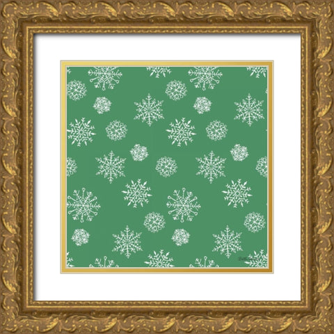 Holiday Paws Step 04D Gold Ornate Wood Framed Art Print with Double Matting by Grove, Beth