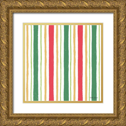 Holiday Paws Step 07B Gold Ornate Wood Framed Art Print with Double Matting by Grove, Beth
