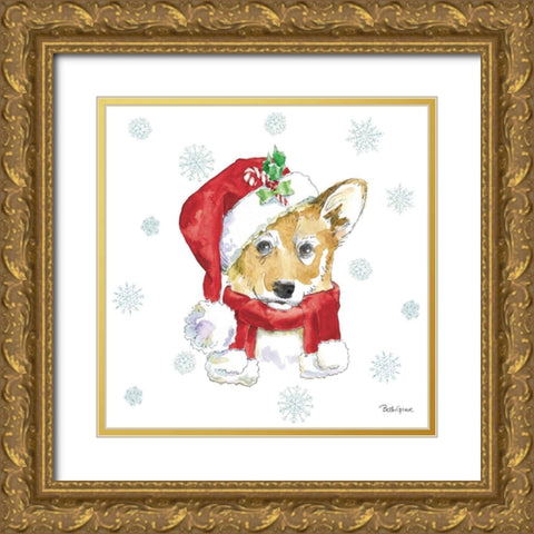 Holiday Paws VIII Gold Ornate Wood Framed Art Print with Double Matting by Grove, Beth