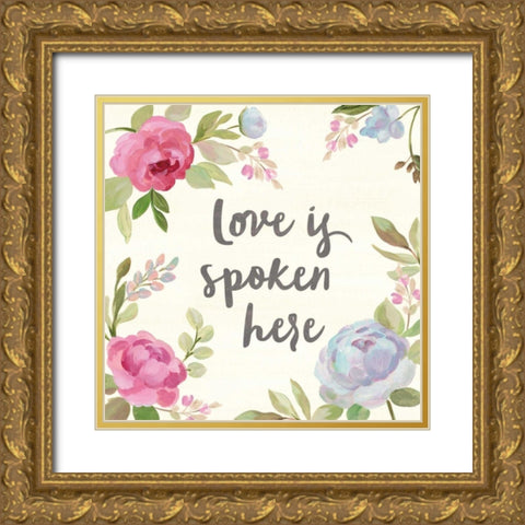Petals and Blossoms II Gold Ornate Wood Framed Art Print with Double Matting by Vassileva, Silvia
