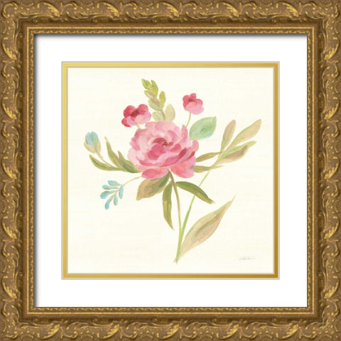 Petals and Blossoms V Gold Ornate Wood Framed Art Print with Double Matting by Vassileva, Silvia