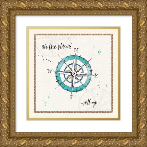 Coastal Buoys V Go Gold Ornate Wood Framed Art Print with Double Matting by Tavoletti, Anne