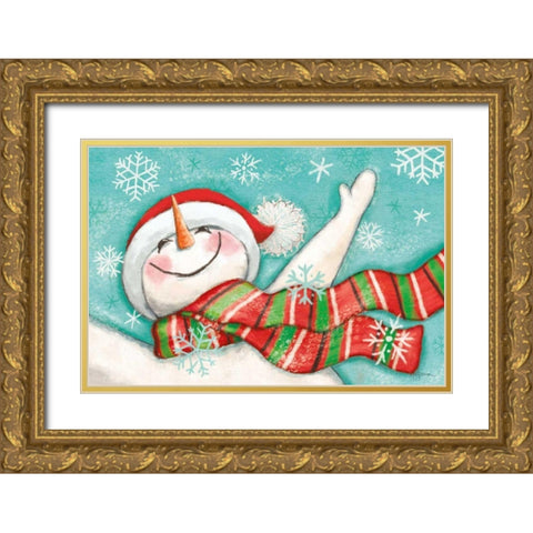 Let it Snow I Eyes Open Gold Ornate Wood Framed Art Print with Double Matting by Urban, Mary