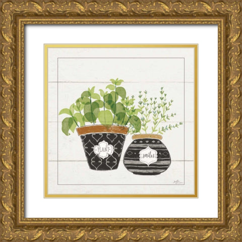 Fine Herbs V Smiles Gold Ornate Wood Framed Art Print with Double Matting by Penner, Janelle