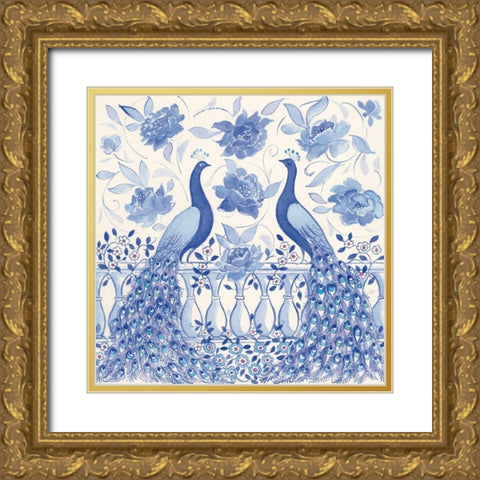 Peacock Garden VI Gold Ornate Wood Framed Art Print with Double Matting by Thomas, Miranda