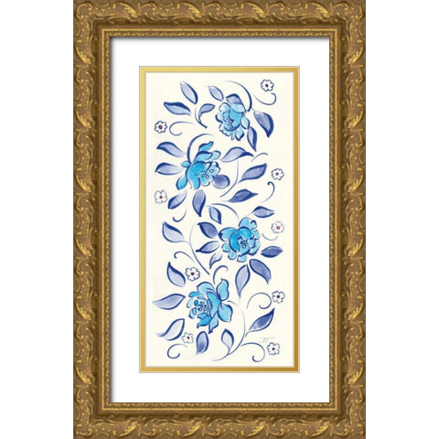 Peacock Garden X Gold Ornate Wood Framed Art Print with Double Matting by Thomas, Miranda