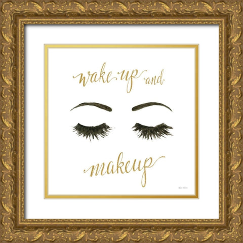 Wake Up and Make Up I Gold Ornate Wood Framed Art Print with Double Matting by Fabiano, Marco