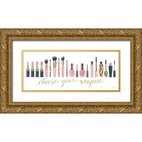 Wake Up and Make Up IX Gold Ornate Wood Framed Art Print with Double Matting by Fabiano, Marco