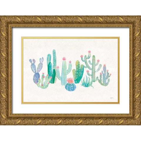 Bohemian Cactus I Gold Ornate Wood Framed Art Print with Double Matting by Urban, Mary