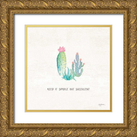 Bohemian Cactus IX Gold Ornate Wood Framed Art Print with Double Matting by Urban, Mary