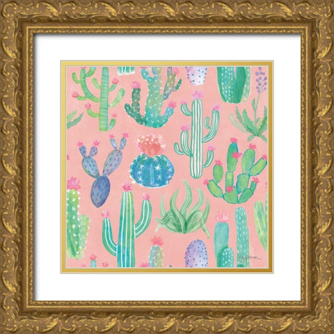 Bohemian Cactus Step 01D Gold Ornate Wood Framed Art Print with Double Matting by Urban, Mary