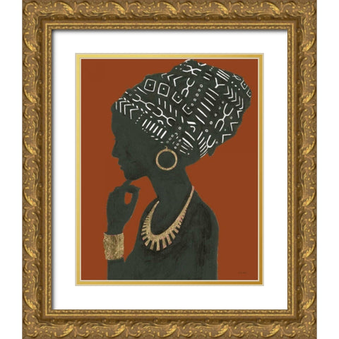 Graceful Majesty II Spice Crop Gold Ornate Wood Framed Art Print with Double Matting by Adams, Emily