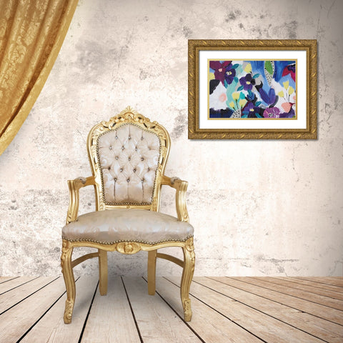 Happy Flower Bar I Gold Ornate Wood Framed Art Print with Double Matting by Davis, Joan E.