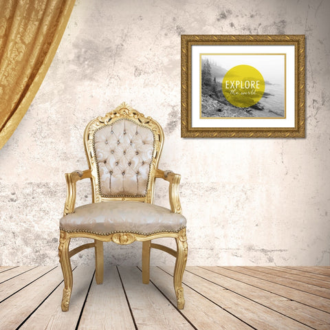Explore the World v2 Gold Ornate Wood Framed Art Print with Double Matting by Marshall, Laura