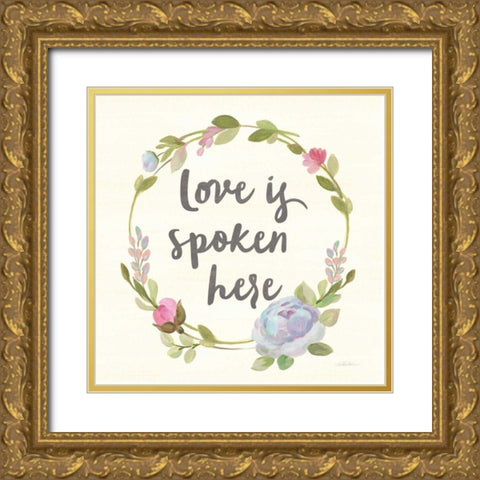 Petals and Blossoms IX Gold Ornate Wood Framed Art Print with Double Matting by Vassileva, Silvia