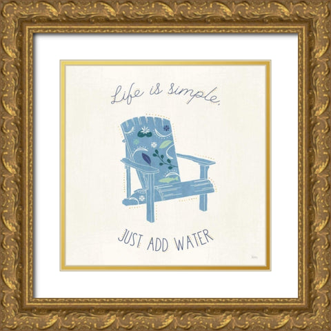 Otomi Lake VIII Gold Ornate Wood Framed Art Print with Double Matting by Charron, Veronique