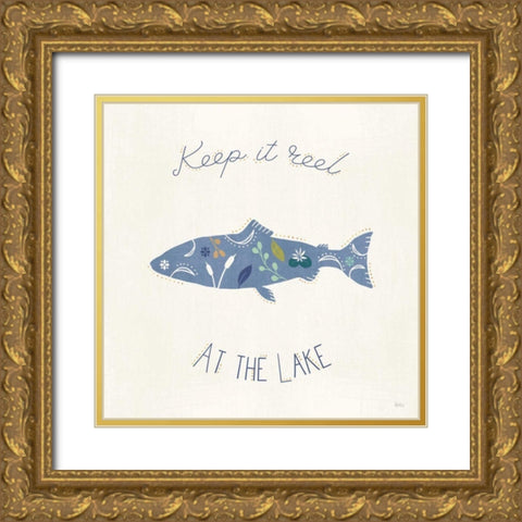 Otomi Lake IX Gold Ornate Wood Framed Art Print with Double Matting by Charron, Veronique