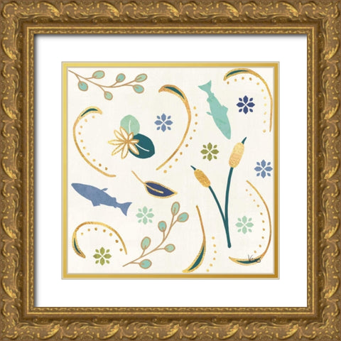 Otomi Lake Step 02A Gold Ornate Wood Framed Art Print with Double Matting by Charron, Veronique