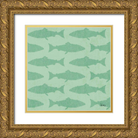 Otomi Lake Step 05C Gold Ornate Wood Framed Art Print with Double Matting by Charron, Veronique