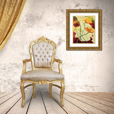 Tres Vignes III Gold Ornate Wood Framed Art Print with Double Matting by Novak, Shirley