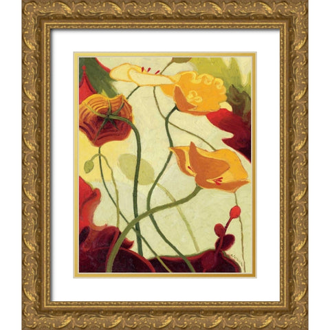 Tres Vignes III Gold Ornate Wood Framed Art Print with Double Matting by Novak, Shirley