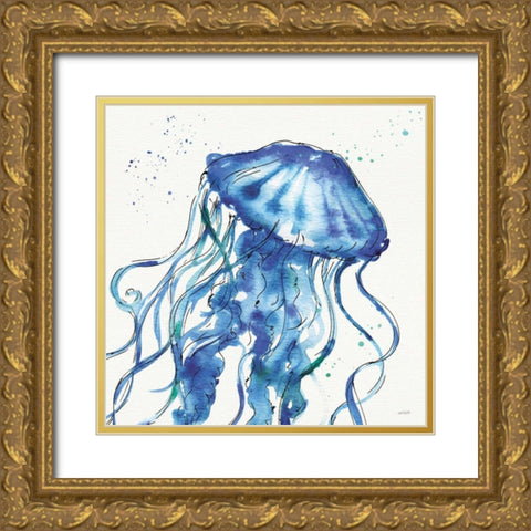 Deep Sea X Gold Ornate Wood Framed Art Print with Double Matting by Tavoletti, Anne