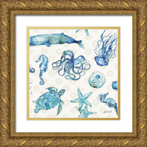 Deep Sea Step 01A Gold Ornate Wood Framed Art Print with Double Matting by Tavoletti, Anne