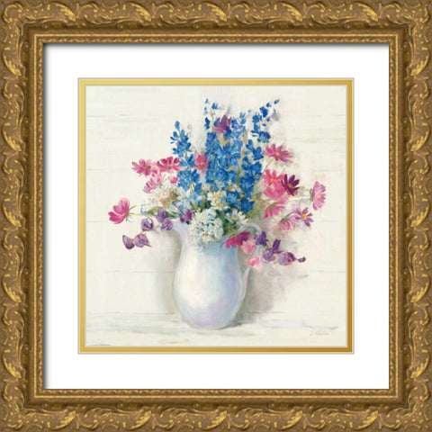 Ironstone Bouquet II Bright Gold Ornate Wood Framed Art Print with Double Matting by Rowan, Carol