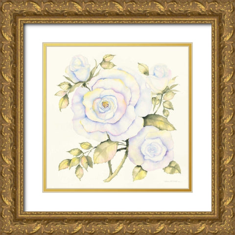 Roses Gold Ornate Wood Framed Art Print with Double Matting by McKenna, Kathleen Parr