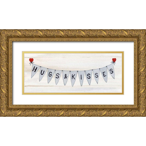 Rustic Valentine Banner IV Gold Ornate Wood Framed Art Print with Double Matting by McKenna, Kathleen Parr