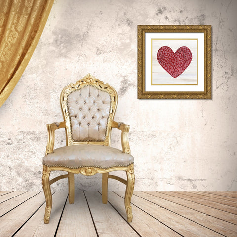 Rustic Valentine Heart III Gold Ornate Wood Framed Art Print with Double Matting by McKenna, Kathleen Parr