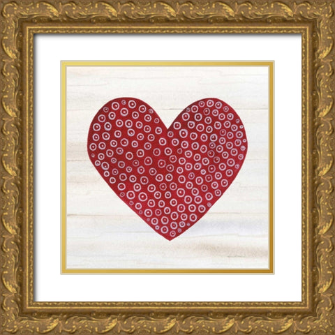 Rustic Valentine Heart III Gold Ornate Wood Framed Art Print with Double Matting by McKenna, Kathleen Parr