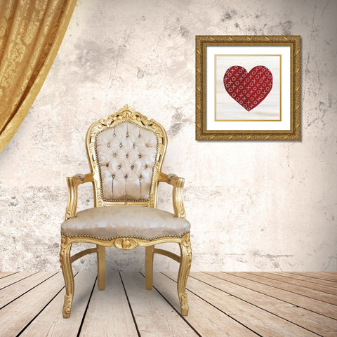 Rustic Valentine Heart IV Gold Ornate Wood Framed Art Print with Double Matting by McKenna, Kathleen Parr