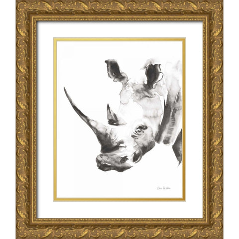Rhino Gray Crop Gold Ornate Wood Framed Art Print with Double Matting by Valle, Aimee Del