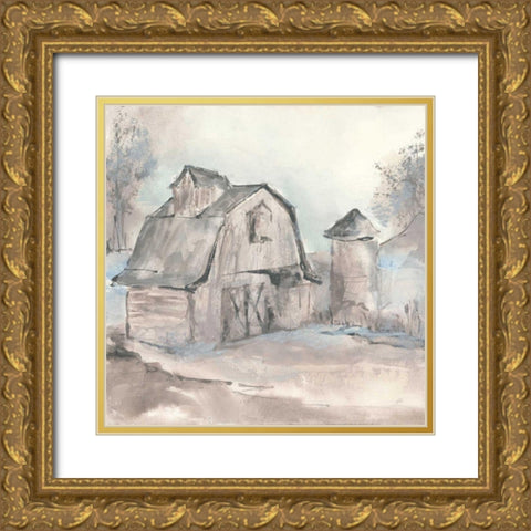 Barn V Gold Ornate Wood Framed Art Print with Double Matting by Paschke, Chris