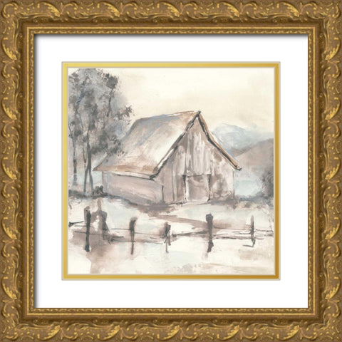 Barn VII Gold Ornate Wood Framed Art Print with Double Matting by Paschke, Chris