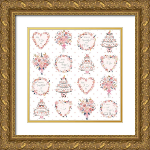 It Takes Two Step 04A Gold Ornate Wood Framed Art Print with Double Matting by Zaman, Farida