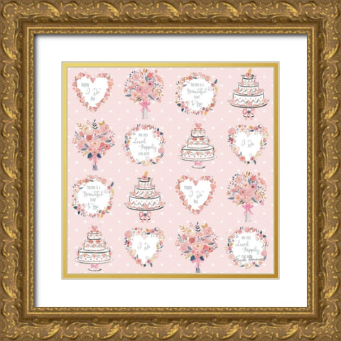 It Takes Two Step 04B Gold Ornate Wood Framed Art Print with Double Matting by Zaman, Farida