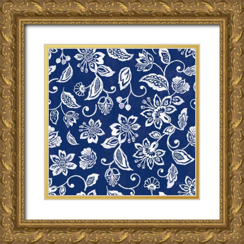 Everyday Chinoiserie Pattern VA Gold Ornate Wood Framed Art Print with Double Matting by Urban, Mary